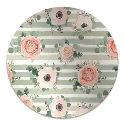 Produktbild von Rundmatte - Stuhlunterlage Bürostuhlunterlage - Rund Ø 100 cm - Bodenmatte - Fußmatte - Gestreifte Rosen