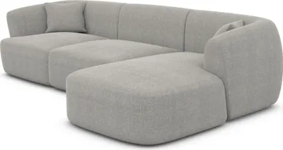 Produktbild von Strukturstoff L-Form Sofa Elvira Hellgrau Rechts