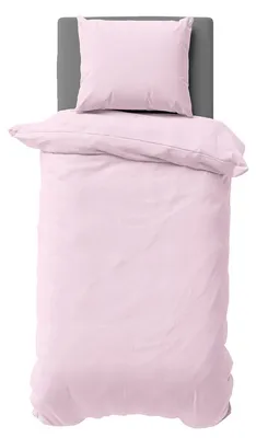 Produktbild von 2 teilige Uni Bettwäsche 135x200 cm Rosa Einfarbig Mikrofaser Bettbezug Garnitur Set