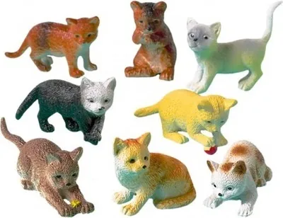 Produktbild von amscan Spielfiguren Katzen 4-6cm 12 Stück