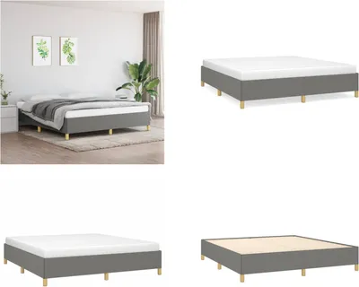 Produktbild von vidaXL Boxspringbett Dunkelgrau 180x200 cm Stoff - Boxspringbett - Boxspringbetten - Bett - Schlafzimmermöbel