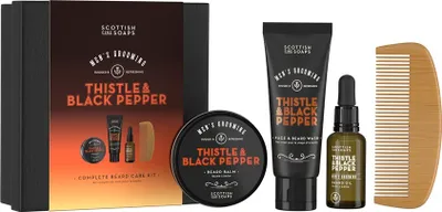 Produktbild von Scottish Fine Soaps Komplettes Bartpflege-Set Thistle & Black Pepper 4-teilig