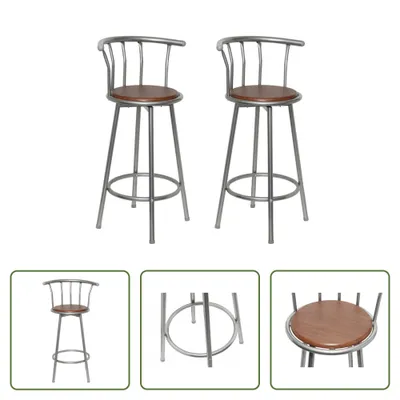Image de The Living Store Tabouret de bar 2 pcs. Acier brun