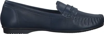 Immagine prodotto di MARCO TOZZI, pantofole da donna in pelle, modello ballerina con cuciture decorative, articolo 2-24225-42, taglia: 37 EU, colore: blu