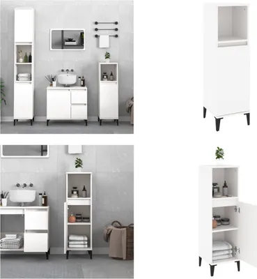 Obrázok produktu pre vidaXL Kúpeľňová skrinka biela 30x30x100 cm Materiál na báze dreva - Kúpeľňová skrinka - Kúpeľňové skrinky - Skrinka do kúpeľne