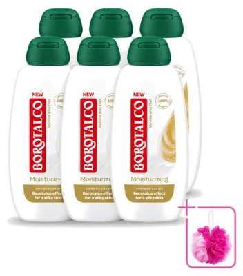 Obrázok produktu pre 6 x Hydratačný sprchový gél Borotalco – Vanilka a ovos – 250 ml – Balenie 6 kusov