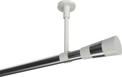 Produktbild von Interdeco Gardinenstange / Vorhangstange Chrom / Weiß, Typ Sonette Tanara (Konus Bicolor) ohne Ringe, Deckenmontage, 20 mm Ø 1-läufig, 540 cm