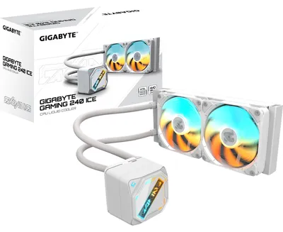 Zdjęcie produktu dla GIGABYTE GAMING 240 ICE, Chłodnica cieczy all-in-one, 12 cm, Biały