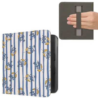 Produktbild von kwmobile Schutzhülle für Kobo Kobo Libra Colour / Tolino Vision Color Hülle - eReader Flip Case mit Handschlaufe und Auto Sleep Funktion -