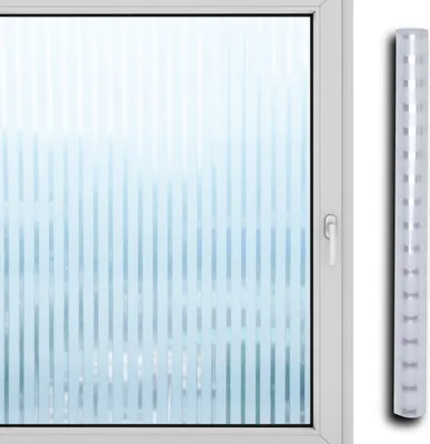 Produktbild von Jiubiaz Sichtschutzfolie Bad Fenster Blickdicht Selbstklebend 3D Fensterfolie Spiegelfolie Streifen 90*300cm