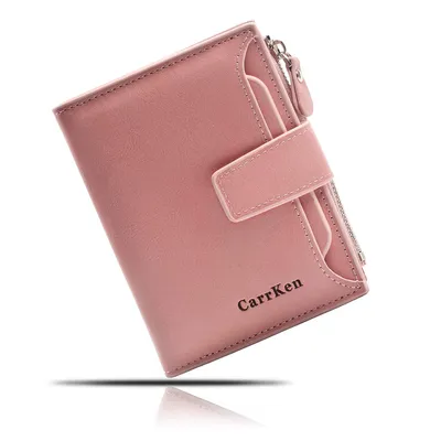 Produktbild von Geldbörse Damen Leder Klein, Geldbeutel Frauen Portemonnaie(Pink)