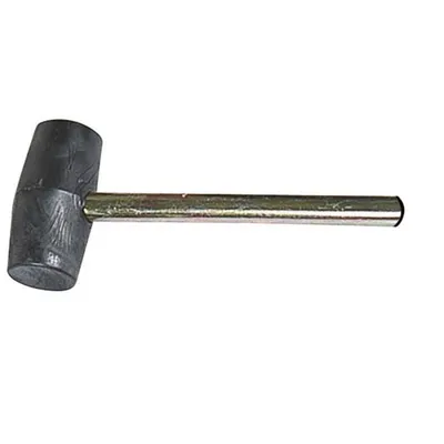 Produktbild von Gummihammer mit Pfostenzieher am Griffende, Metallgriff, verchromt