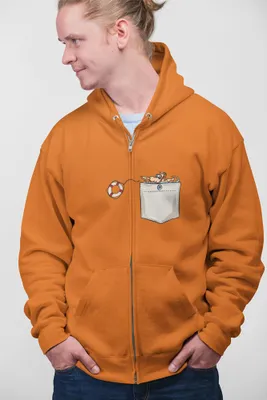 Produktbild von D&B Uni Hoodie ZIPPO00031 Swimming Orange-Größe L