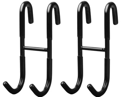 Produktbild von Schwarzer Handtuchhalter für die Duschwand, 2er-Set, zum Aufhängen, Handtuchhalter für die Dusche, Haken für Duschwand aus Glas, Haken für Duschabtrennung, Duschabzieher, Duschkabine