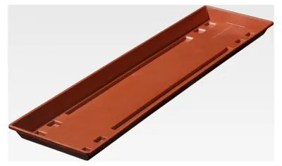 Produktbild von Blumenkastenuntersetzer aus Kunststoff, Farbe: terracotta; Länge: 50 cm