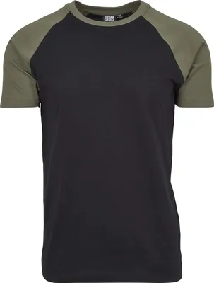 Produktbild von Urban Classics T-Shirt Herren Raglan Contrast Tee schwarz/oliv 3XL
