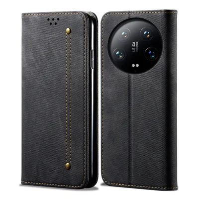 Obrázek produktu pro Pouzdro pro Xiaomi 14 Ultra, Kožené Peněženkové Pouzdro s Magnetickým Uzavíráním a Stojánkem černé