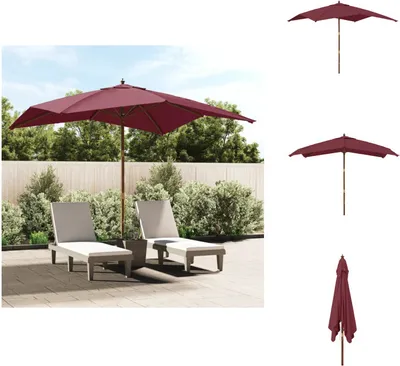 Produktbild von vidaXL Sonnenschirm mit Holzmast Bordeauxrot 300x300x273 cm - Sonnenschirme & Sonnenschutze