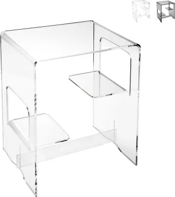 Produktbild von Wohnzimmertisch aus klarem Plexiglas Nachttisch Enan - Transparent
