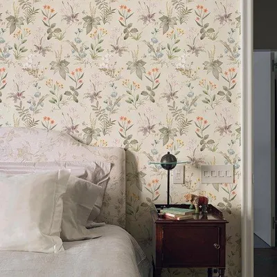 Produktbild von Klebende Blumenwandtapete Vintage botanisch 44x600cm