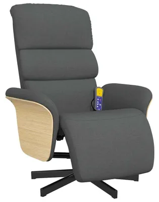 Obrázok produktu pre vidaXL Masážne kreslo s podnožkou tmavosivá látka