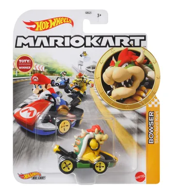 Produktbild von Hot Wheels Mario Kart MarioKart Bowser and Standard Kart, Auto, 3 Jahr(e), Schwarz, Grün, Gelb