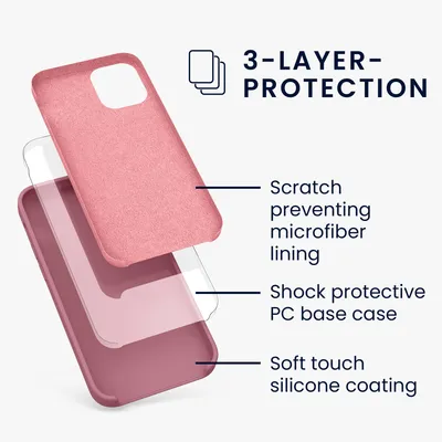 Produktbild von kwmobile Handyhülle für iPhone 12 mini Hülle, für iPhone 12 mini Case - Hülle Silikon - kabelloses Laden - Dark Rose