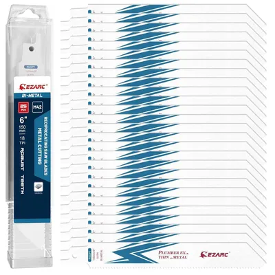 Image de Lames de scie sauteuse pour métal, 150 mm, 18 dents par pouce, 25 pièces, pour matériaux fins à moyens
