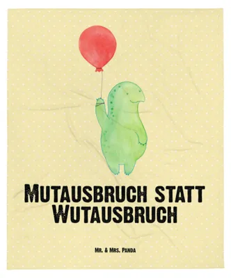 Produktbild von Mr. & Mrs. Panda Fleecedecke Schildkröte Luftballon - Gelb Pastell - Geschenk, Babydecke, Motivationsspruch, Schlummerdecke, Plaid, Erstlingsdecke, Kinderdecke