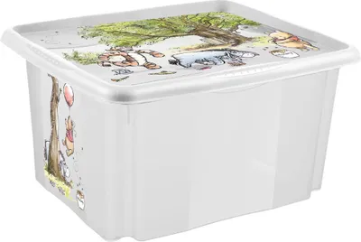 Obrázek produktu pro Keeeper Box na hračky Medvídek Pú a přátele 45 l, transparentní