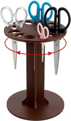 360 Grad drehbarer Scherenhalter mit 12 Löchern, Holzorganizer für Friseure und Hairstylisten, ideal für Salons und