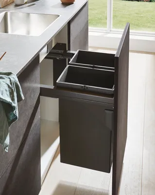 Produktbild von Wesco 840702-60 Abfallsorter Pullboy Soft-Comfort 1 XXL 58 (2x29) Liter für 60 cm Schrankbreite / Abfalltrennsystem