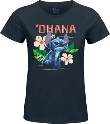 Produktbild von Lilo & Stitch T-Shirt Damen Stitch Ohana dunkelblau L