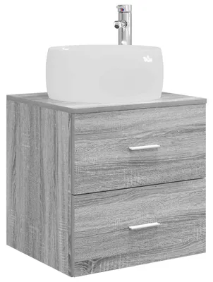 Imagen del producto de Mueble de lavabo de pared Sonoma gris 49,5 x 44,5 x 80 cm