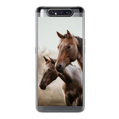 Produktbild von MuchoWow® Handyhülle Schutzhülle Hülle für Samsung Galaxy A80 Pferde - Natur - Braun Silikon Softcase Handy Hülle - Schutzdeckel