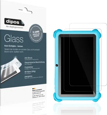 Produktbild von 2x Schutzfolie für zcobro KIDS710 7 Zoll - Anti-Shock 9H Folie dipos Glass Kunststoffglas