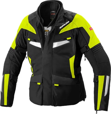 Zdjęcie produktu dla Tekstylna kurtka motocyklowa Spidi Alpentrophy H2Out, czarny/niebiesko-żółty, 3XL