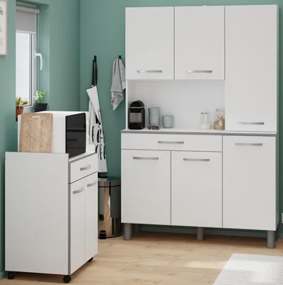 Produktbild von Parisot Küchenschrank Set 2-tlg. "Season1" in weiß und grau Küche Buffet und Mehrzweckschrank