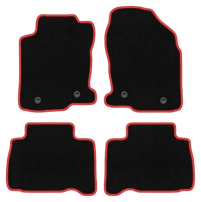 Image de Tapis de sol en moquette pour Lexus NX 300H 2014- (crossover) – jeu 4 pièces, noir/rouge, sur mesure – Wielganizator CARLUX