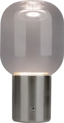 Produktbild von Näve Leuchten LED Tischleuchte ALBERO mit LED Platine dimmbar LED Tischleuchte ALBERO mit LED Platine dimmbar Tischleuchten - Akku-Tischleuchte "ALBERO" chrom H: 25 cm, Tischlampe im Retro Style, aus Metall und Glas in chrome, 25 cm hoch, Ø 13 cm, inkl. LED – dimmbar – Akkubetrieb – Akku- und Netzbetrieb – Berührungssensor