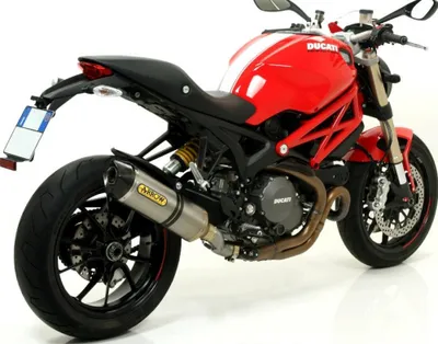 Image de Silencieux arrière Race-Tech en aluminium, embout en carbone Arrow avec ABE pour Ducati Monster Evo 1100 ccm année 2011 - 2013