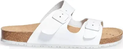 Produktbild von Abeba Nature Sandale Berufsschuhe Arbeitsschuhe Hausschuhe glänzender Mikrofaser Lack weiß 8087, Schuhgröße:43 EU