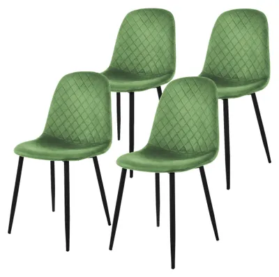 Produktbild von ML-Design 4er Set Esszimmerstuhl mit Rückenlehne, Salbei, aus Samt