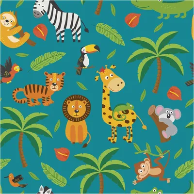 Immagine prodotto di Adesivi effetto carta da parati – Animali tropicali – 30 x 30 cm