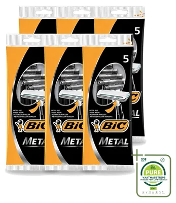 Produktbild von 6 x Bic Men Metal Einwegrasierer - Metall - Einzelklinge - Großpackung - 6 Stücke