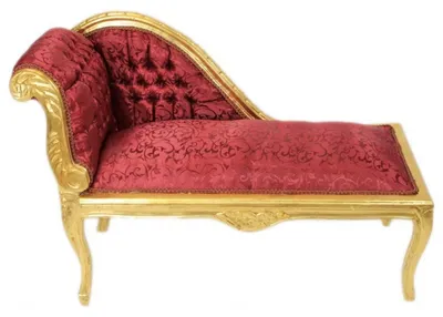 Produktbild von Casa Padrino Barock Kinder Chaiselongue Bordeaux Rot Muster / Gold 109 x 49 x 72 cm - s Antik Stil Möbelstück