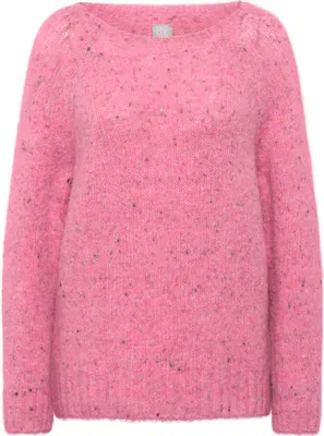 Produktbild von Rabe Damen Pullover aus Wolle-Alpaka-Mix, Pink, meliert, Rundhals, Größe 44