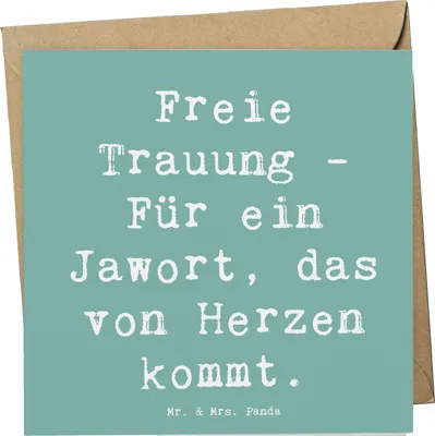 Produktbild von Mr. & Mrs. Panda Grußkarte Spruch Freie Trauung Jawort - Meeresbrise - Geschenk, Geschenke, Trauredner, Hochzeitsplanung, anlasskarte, faltkarte, Heiraten, Heirat