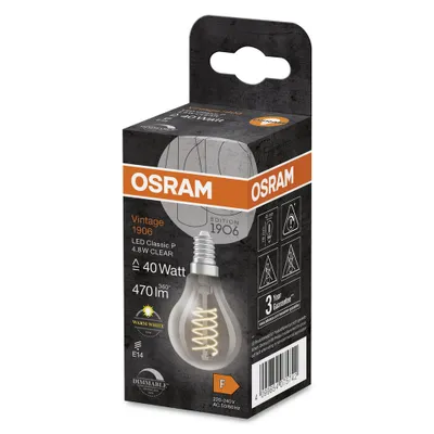 Immagine prodotto di OSRAM LED Filament LED CL P 40 D 4,8W/827 S FIL E14 351675 4099854075742