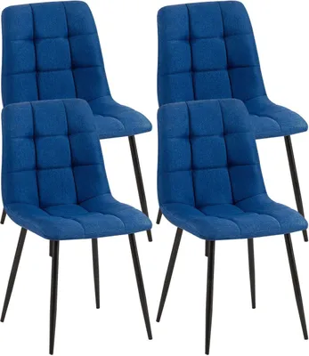 Produktbild von 4er Set Esszimmerstühle Antibes Stoff blau